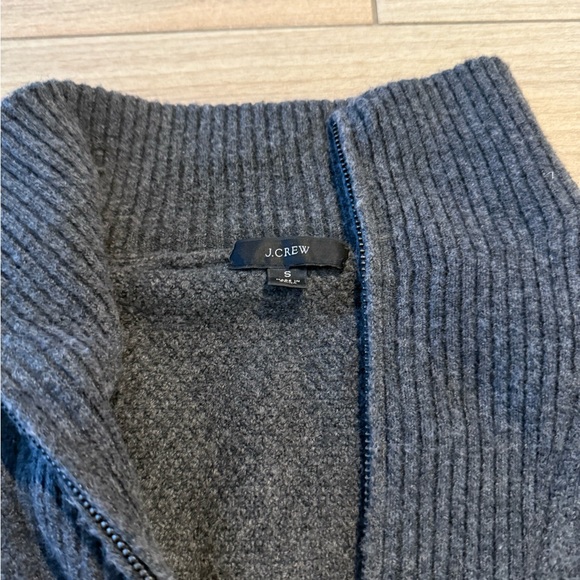 J.Crew Gray Cable Knit Half-Zip Sweater Super Soft Yarn - Picture 3 of 6